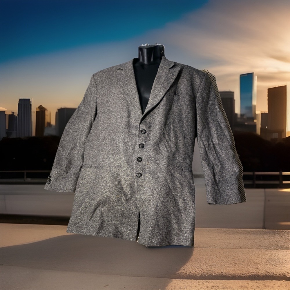 Stacy Adams Blazer Metallic Size 50 Big & Tall Shinny Pit to Pit 28"Length 35"‎